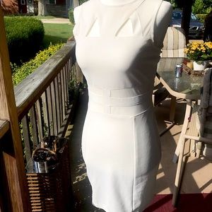 White & Mesh Bodycon Dress